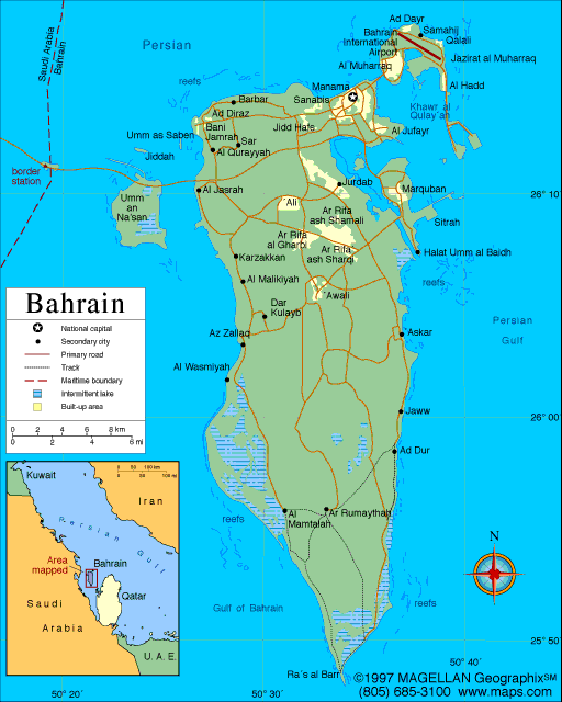 bahrein diplomatischan karte